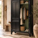Renovated black Art Deco Parisian wardrobe