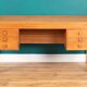 Retro Oak 1960s Danish Mid Century Desk Two Sided Partners By Domino Møbler