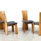 Set of four sculptural brutalist oak chairs