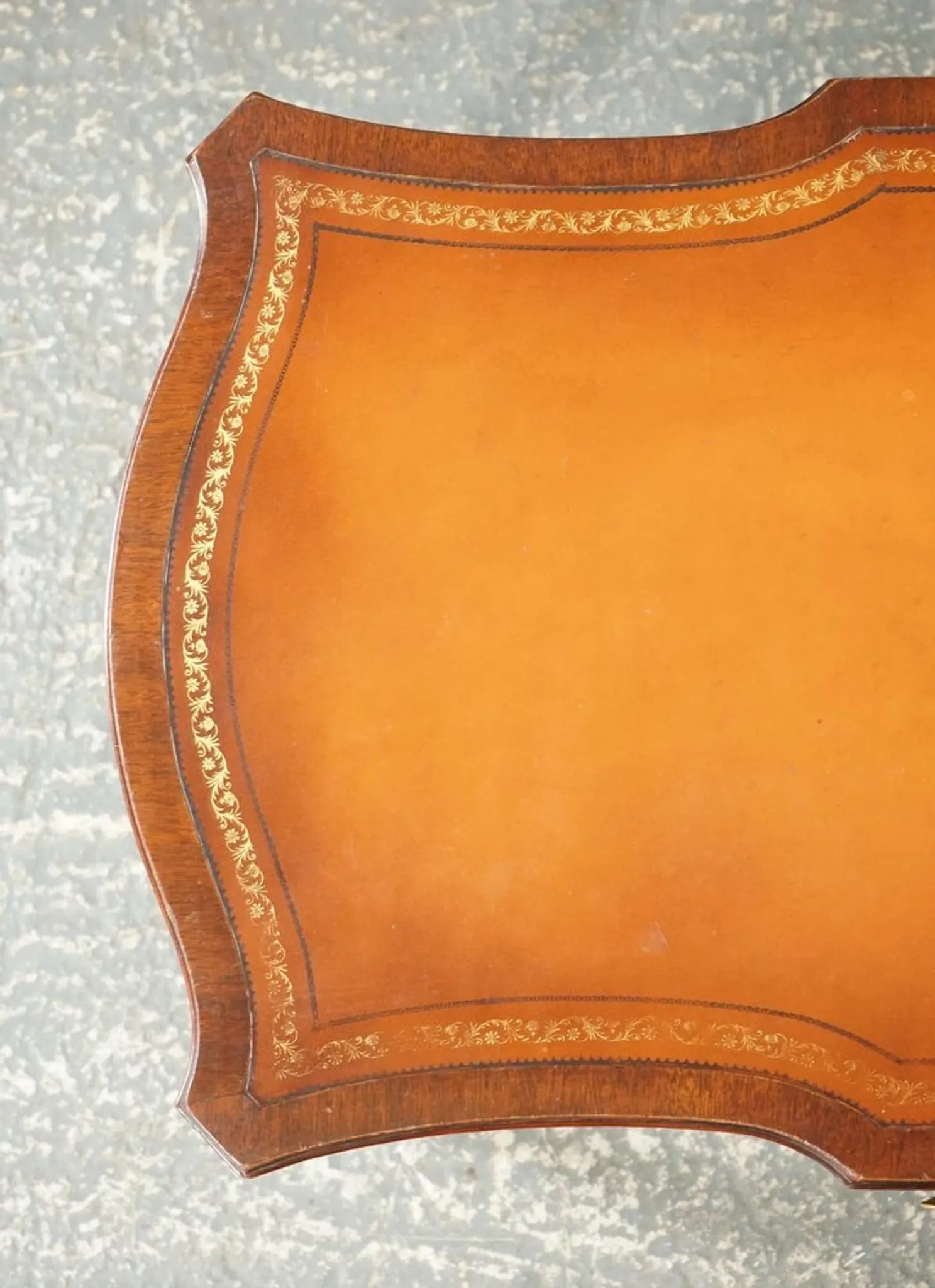 Heirloom Vintage Brown Leather Coffee Table by Weiman