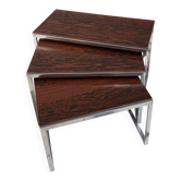 Chrome and rosewood nesting set 1970s