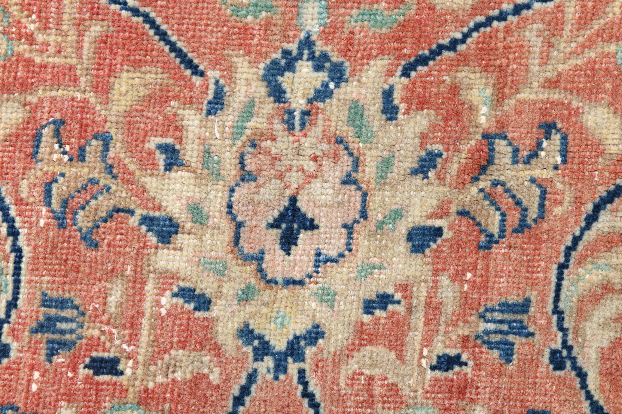 10x13 Tapis Persan Buda Ancien à Médaillon Floral Noué Main, 310x404Cm