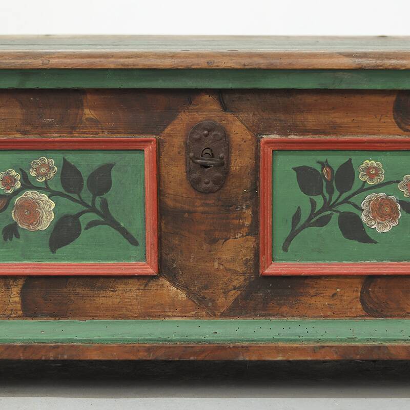 Painted Folk Art Bridal Chest