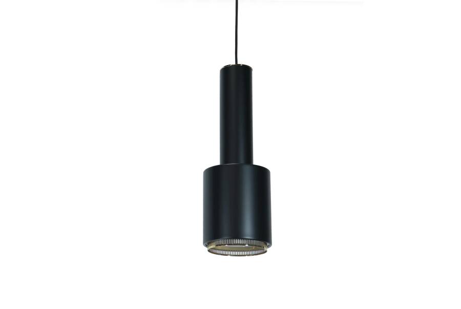 Alvar Aalto A110 Hand Grenade pendant lamp in black with brass