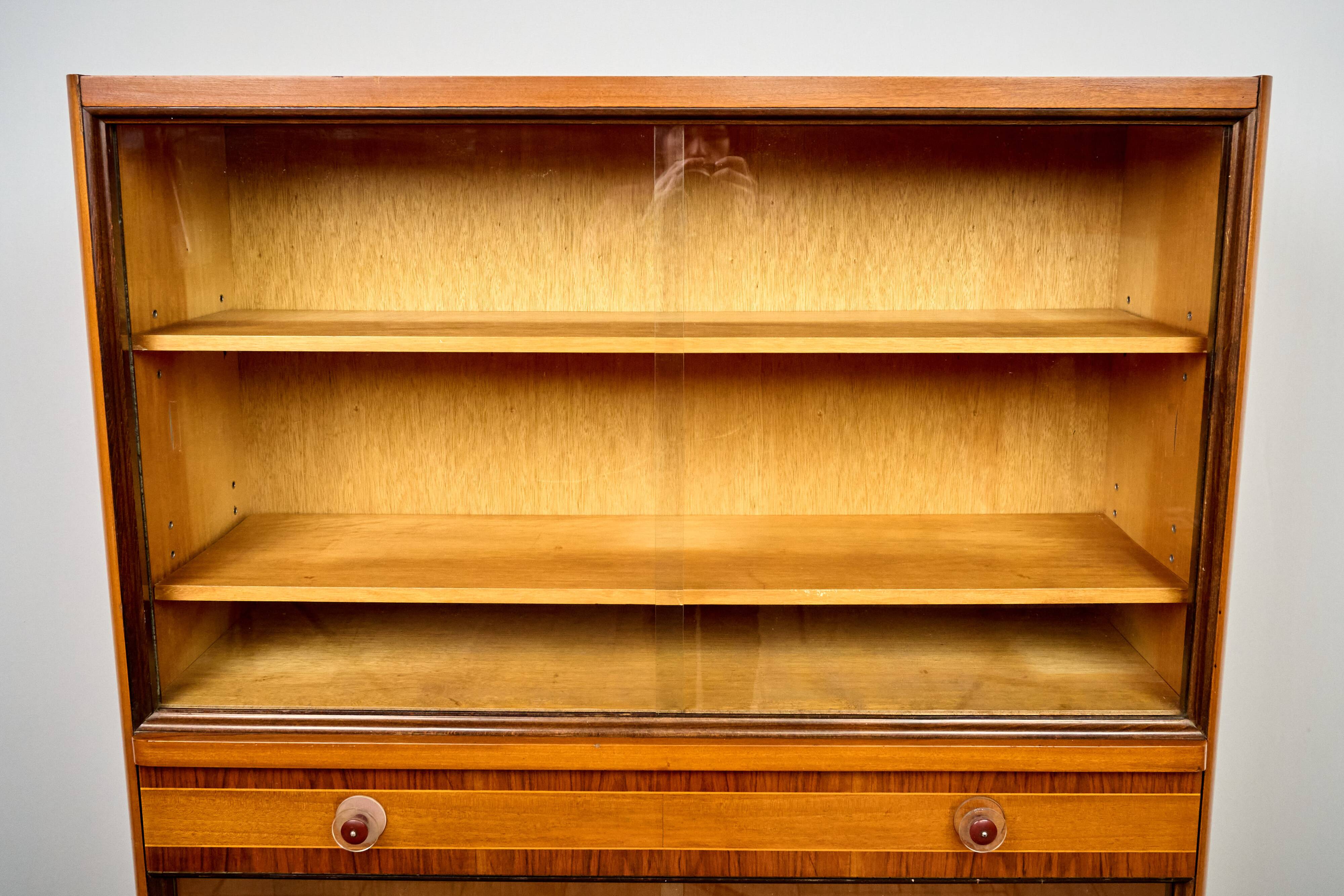 Art Deco Bookshelf, 1960s, Czechoslovakia