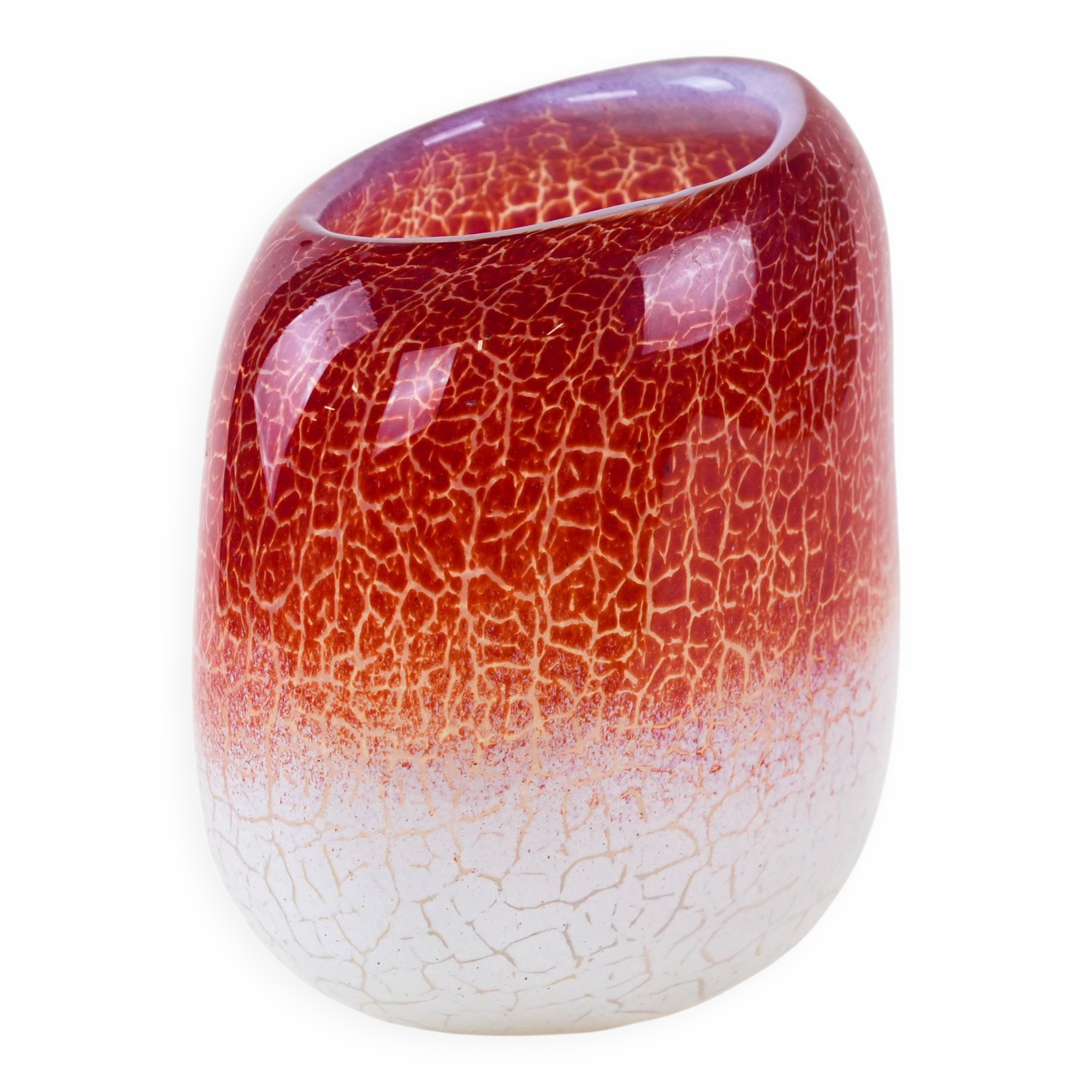 Glass vase, Danish design, 1970s, manufactured by Holmegaard