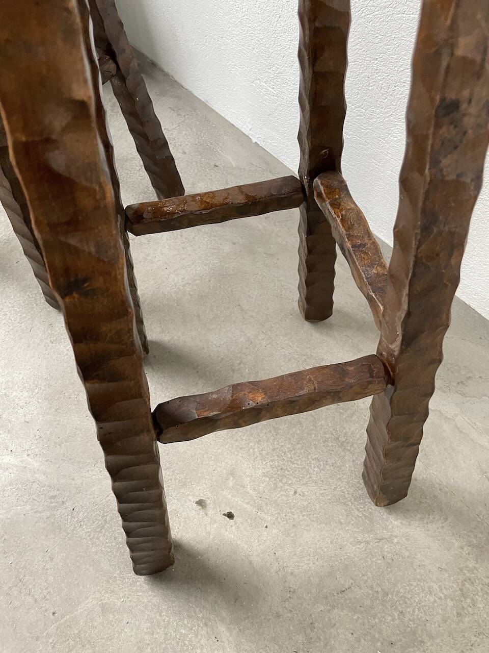 Pair of brutalist high stools