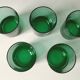 Set of 5 glasses and 2 green ramekins for appetizers.