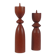 Vintage pair of sculptural teak candlesticks in Scandinavian style.