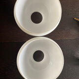 Pair of brass and opaline sconces