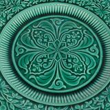 Large Scandinavian Modern Green Plate, Arol Ceramic, Halden Norway, 1950s