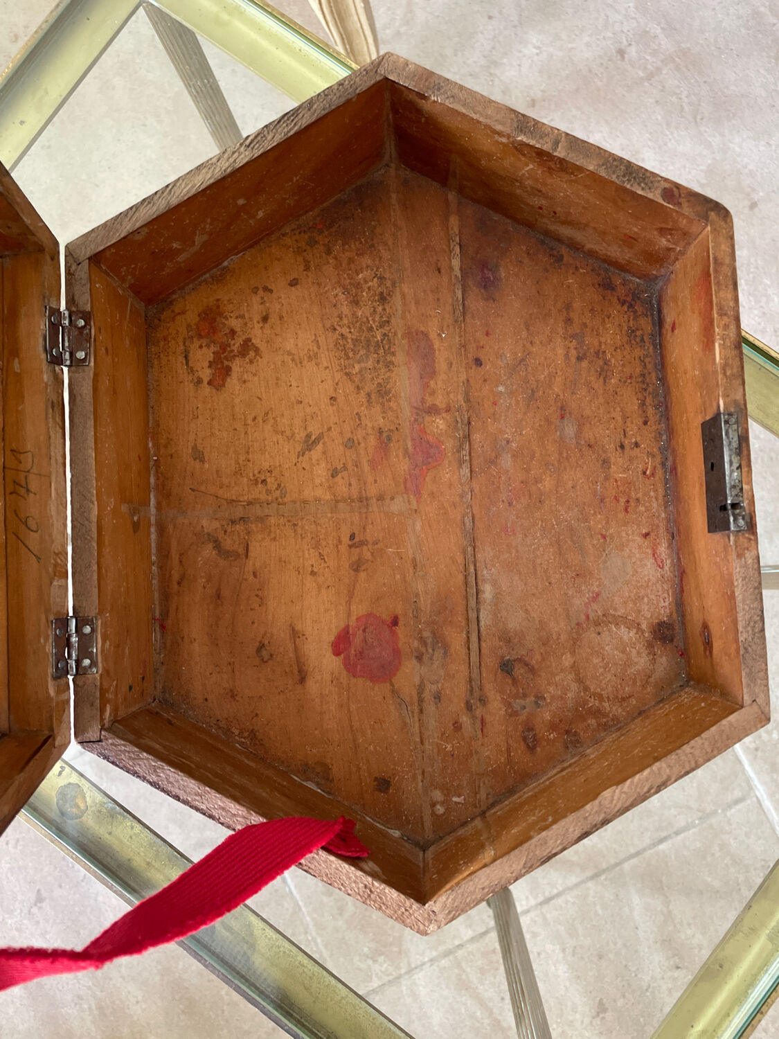 Old varnished wooden box