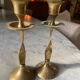 Pair of vintage brass candle holders