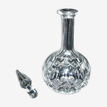 Carafe en cristal taillé saint-louis baccarat décor biseaux losange olive 33 cm