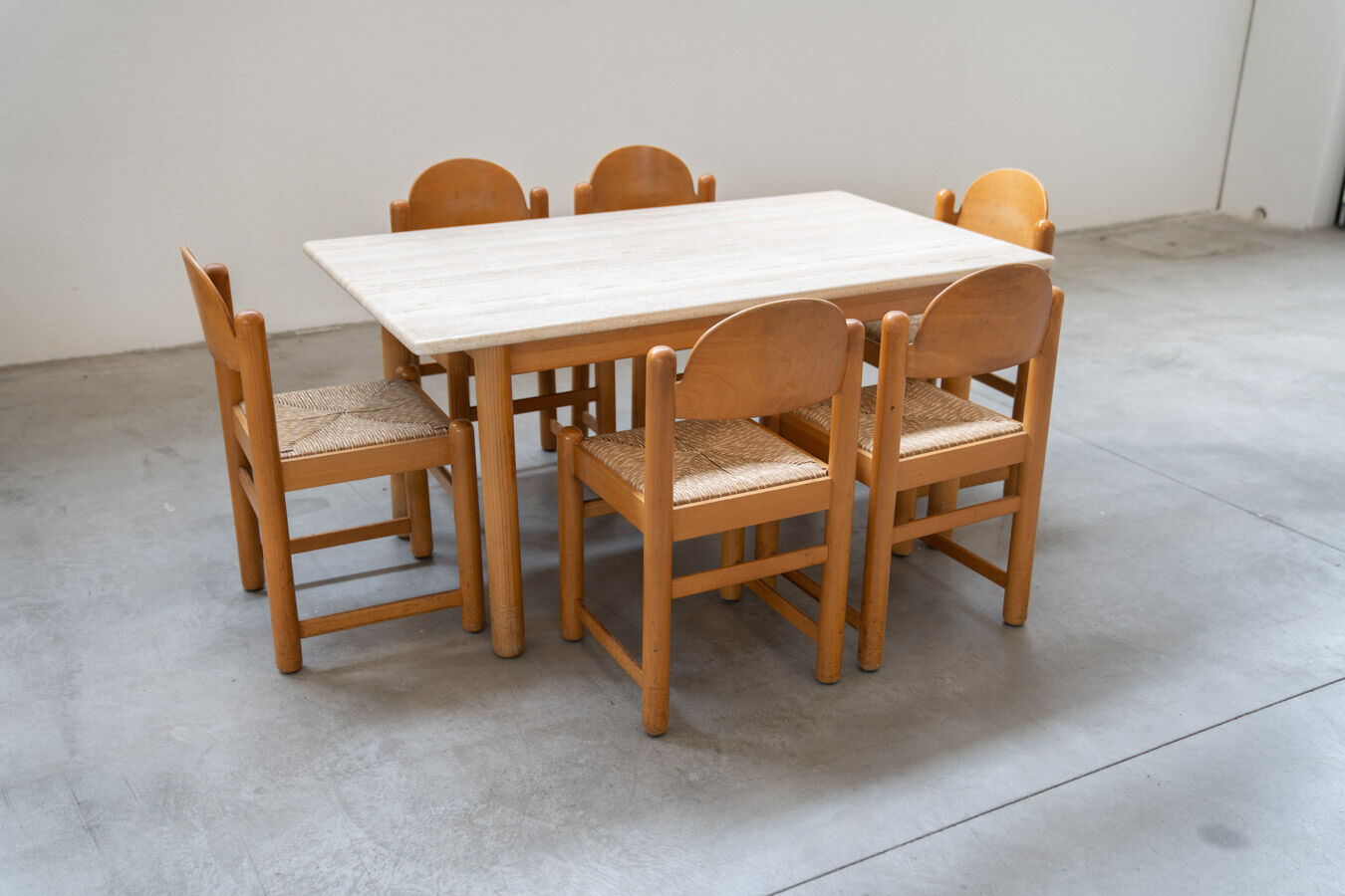 Table vintage Hank Lowenstein Padua et 6 chaises, des années 70