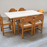 Table vintage Hank Lowenstein Padua et 6 chaises, des années 70