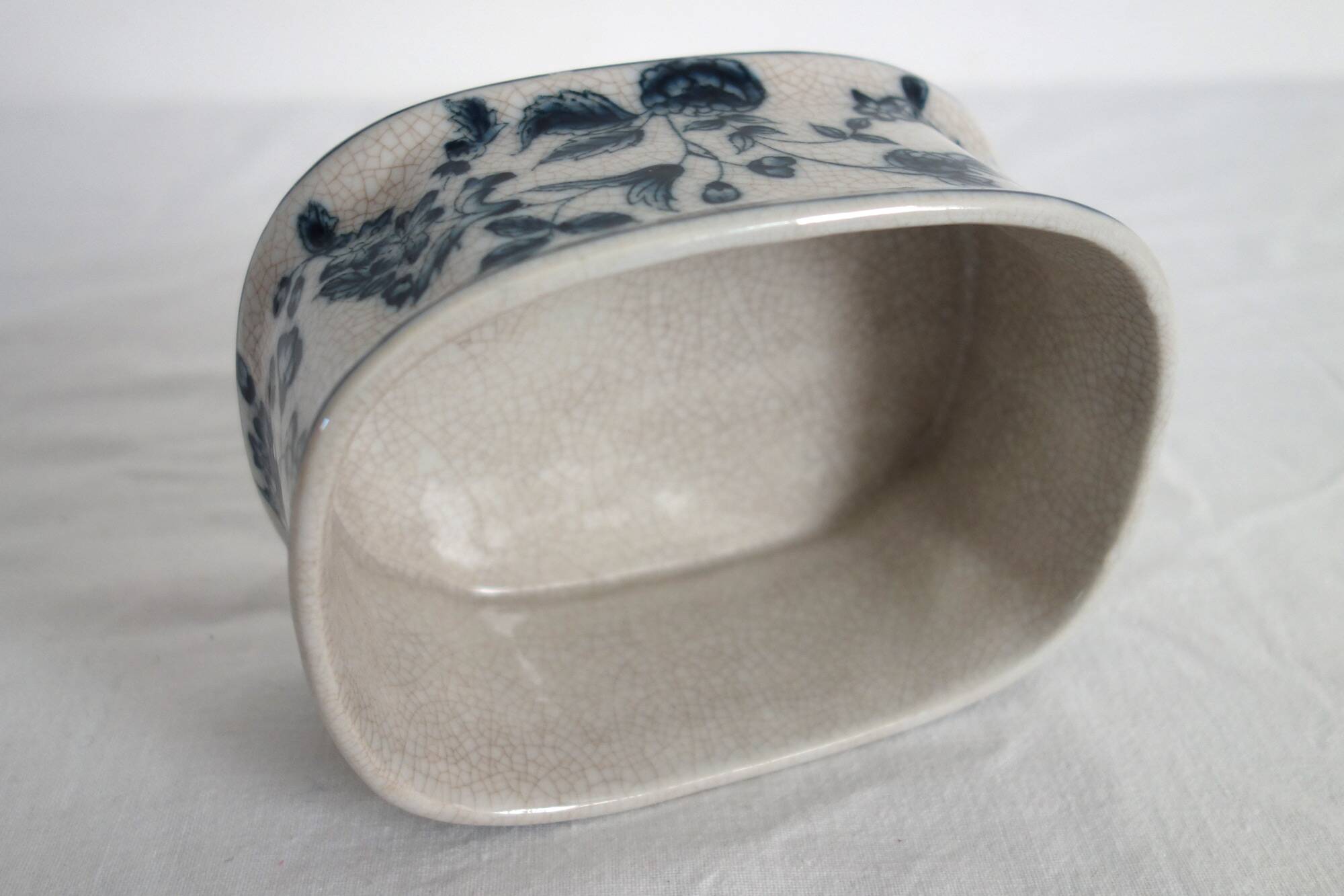 Old porcelain candy box with cracked effect