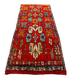 Vintage red Berber rug with multicoloured patterns - 145 x 300 cm