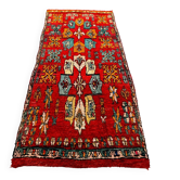 Tapis berbère vintage rouge à motifs multicolores - 145 x 300 cm