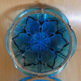 Turquoise glass box, beautifully decorated with gold motifs