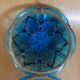 Turquoise glass box, beautifully decorated with gold motifs