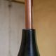 Vintage tulip hanging lamp in black metal and copper