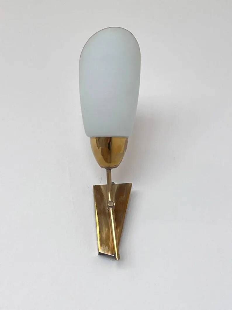 Mid Century Brass and Glass Wall Light/lamp by Kamenicky Senov - around 1970s
