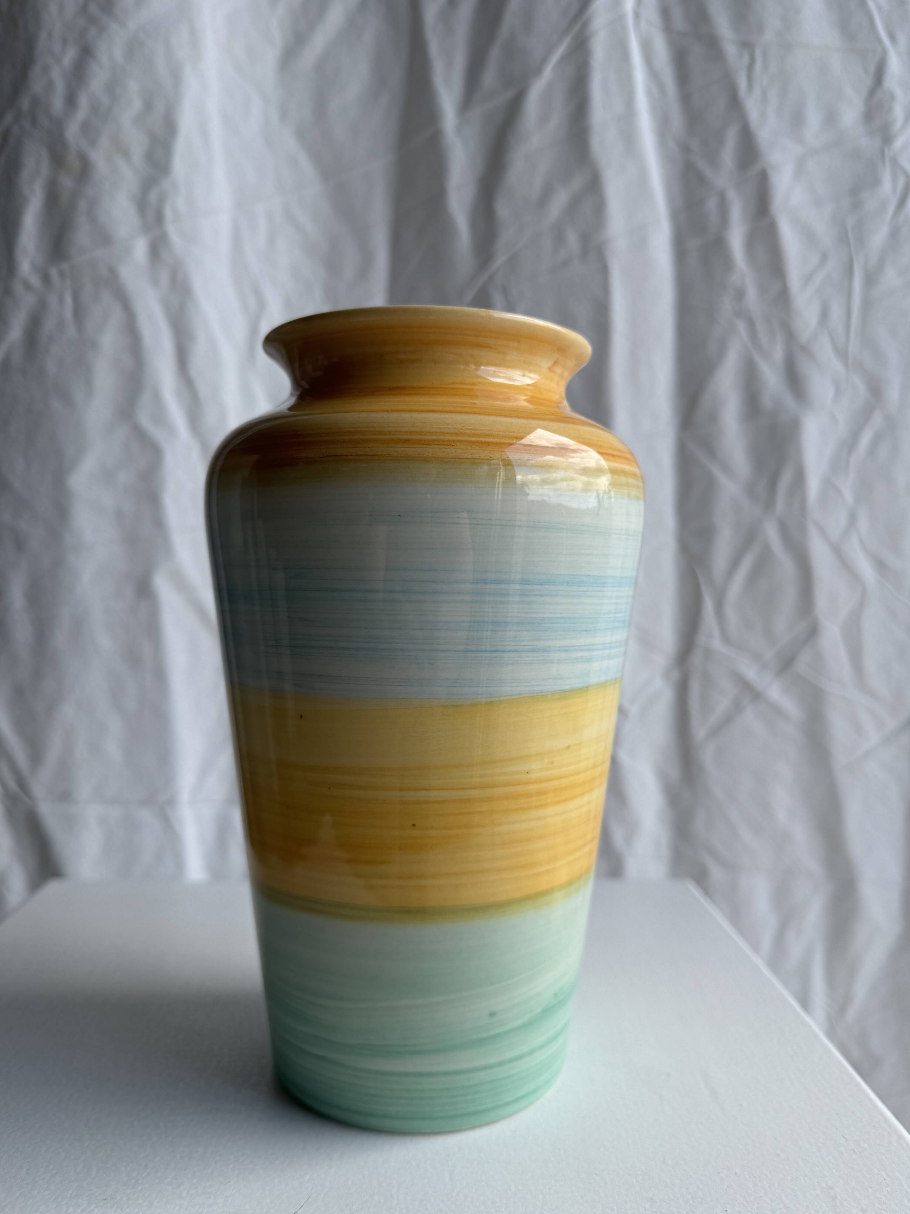 90s vase green, yellow, blue