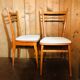 Paire de chaises vintage 1950-60 assise écru
