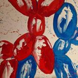 Tableau signé par Henry Escobar, Chiens Ballons XL