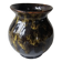 Ceramic vase with black and yellow flame glaze Signed Morvan Petit Massé