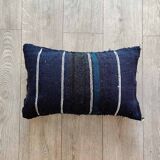Handmade black berber moroccan kilim cushion 35 x 50 cm