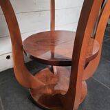 Art Deco walnut gueridon with double top from the 1930s.