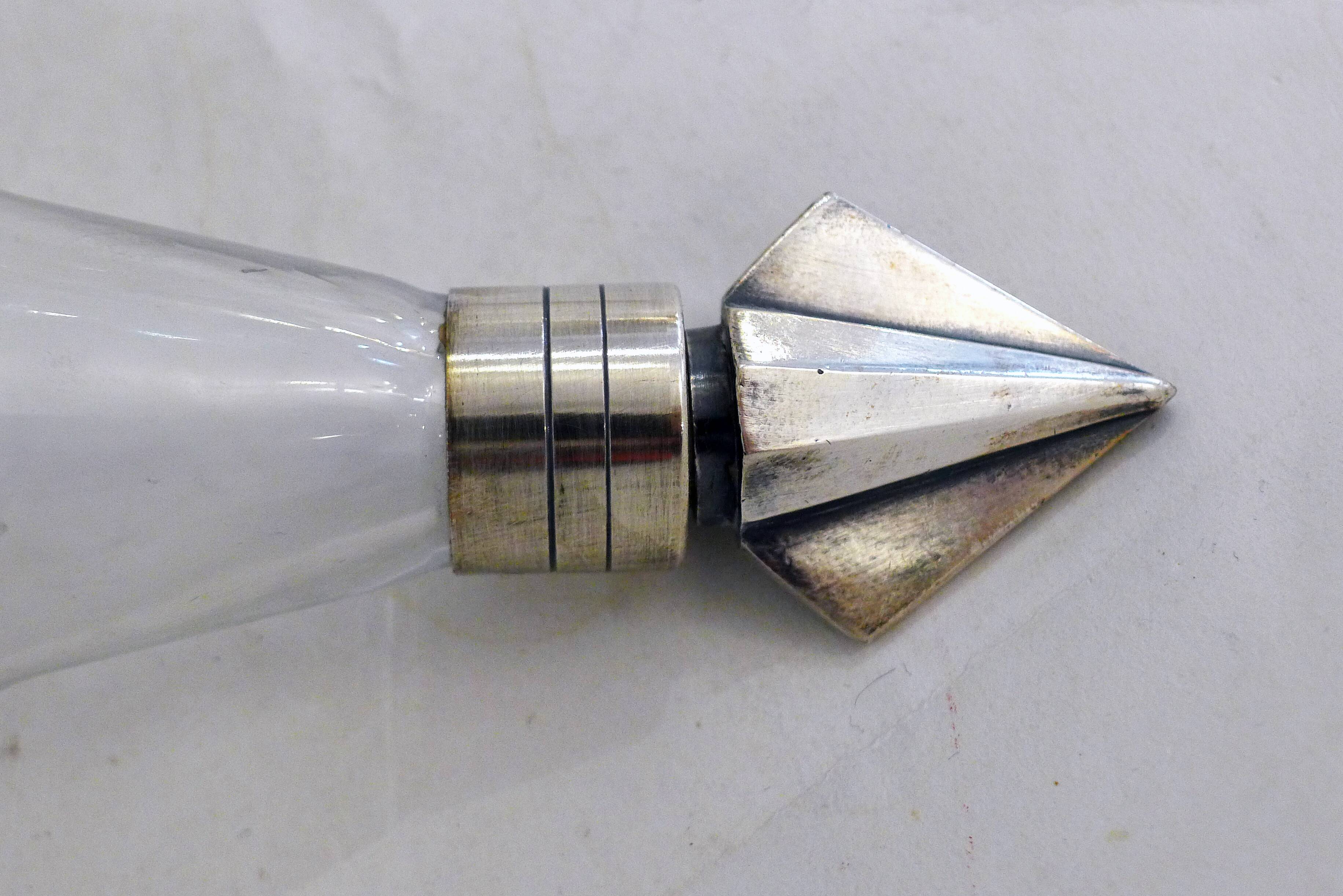 Art Deco liqueur set, glass & silver-plated metal ARGIT