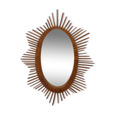 Miroir rotin vintage en étoile