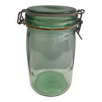 Old solidex thick glass jar