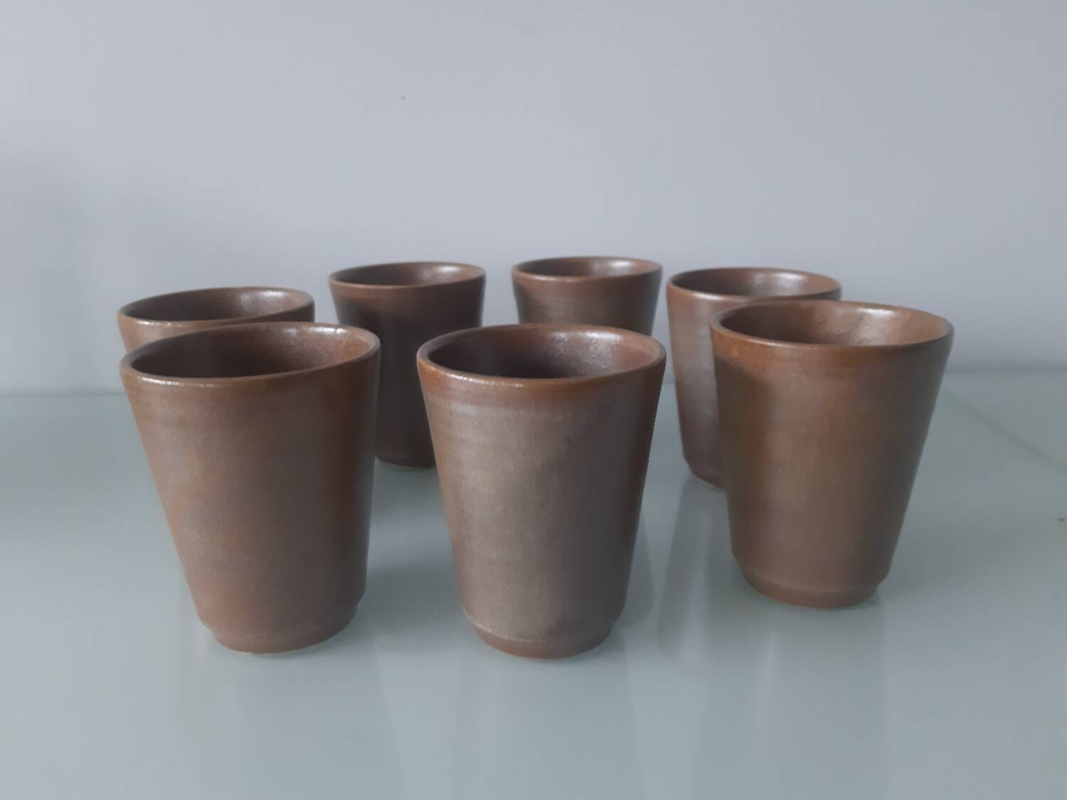 7 stoneware cups