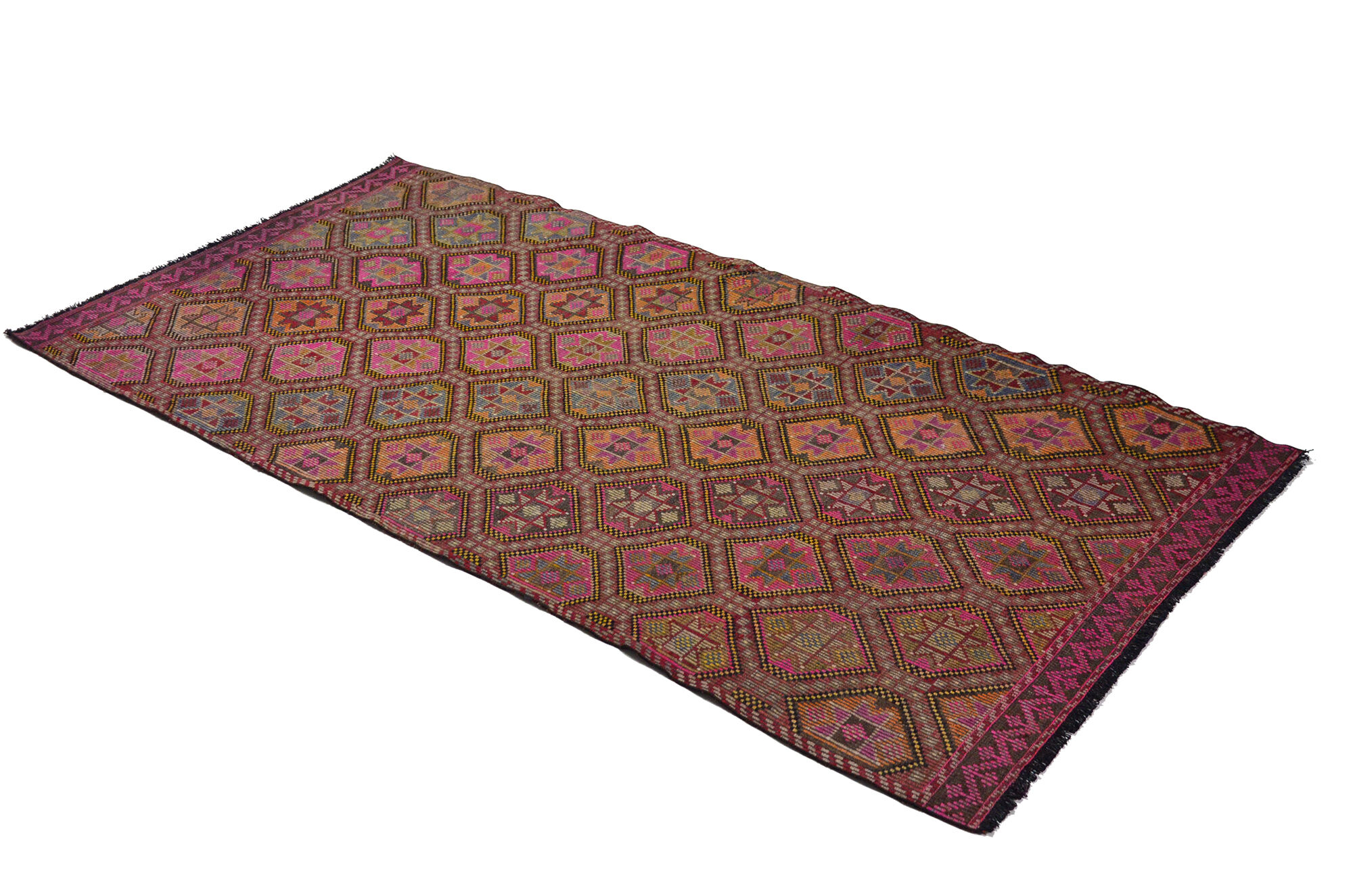 Anatolian handmade kilim rug 267 cm x 137 cm