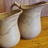 Set of 2 small creamer pitchers in Rhodaceram stoneware 30 cl, 20 cl