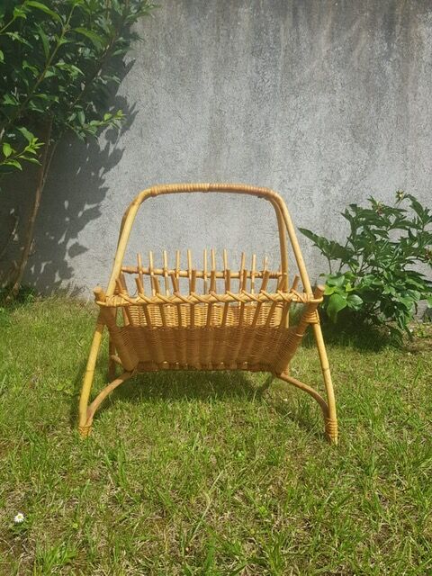 A vintage rattan and wicker magazine