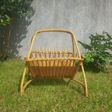 A vintage rattan and wicker magazine