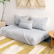 Light grey Moroccan floor sofa cover