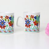 pair of Kiln Craft mugs, English pottery, Staffordshire, Made in England, vintage