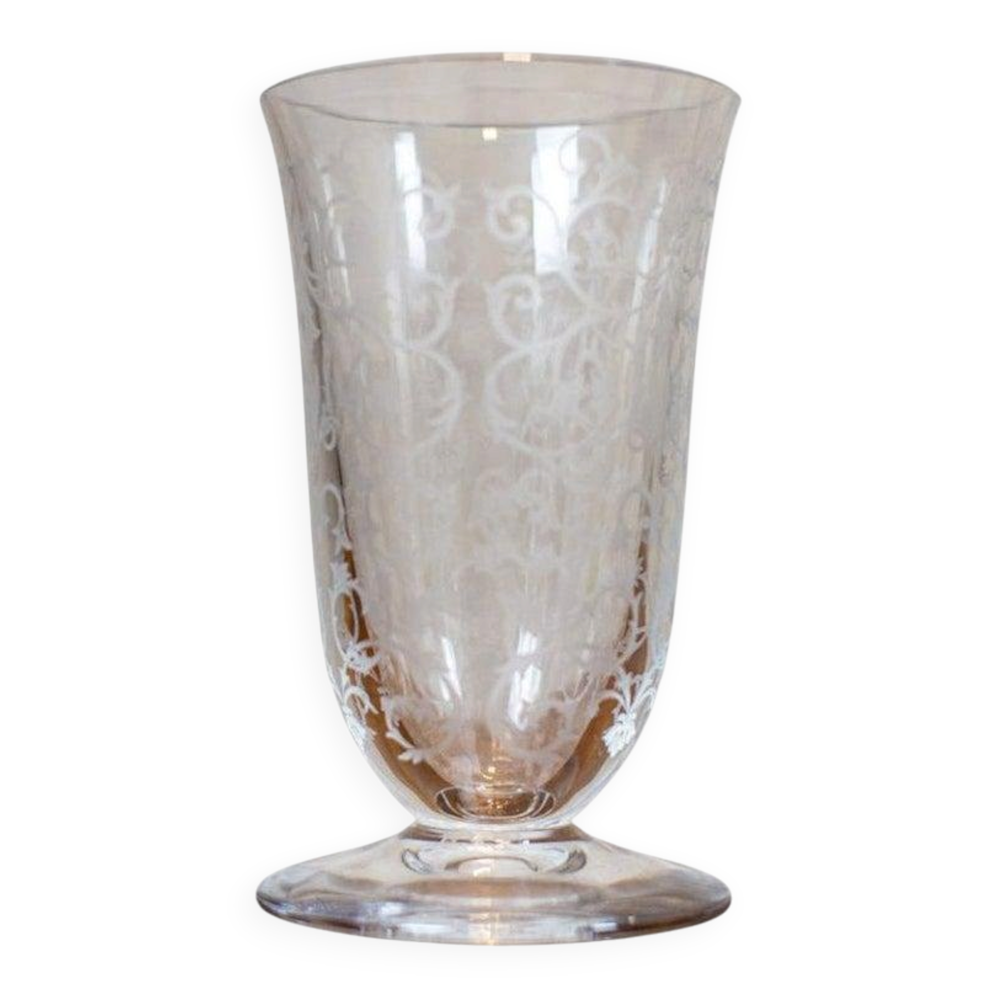 Vintage Crystal Cup with Arabesque, 1940s
