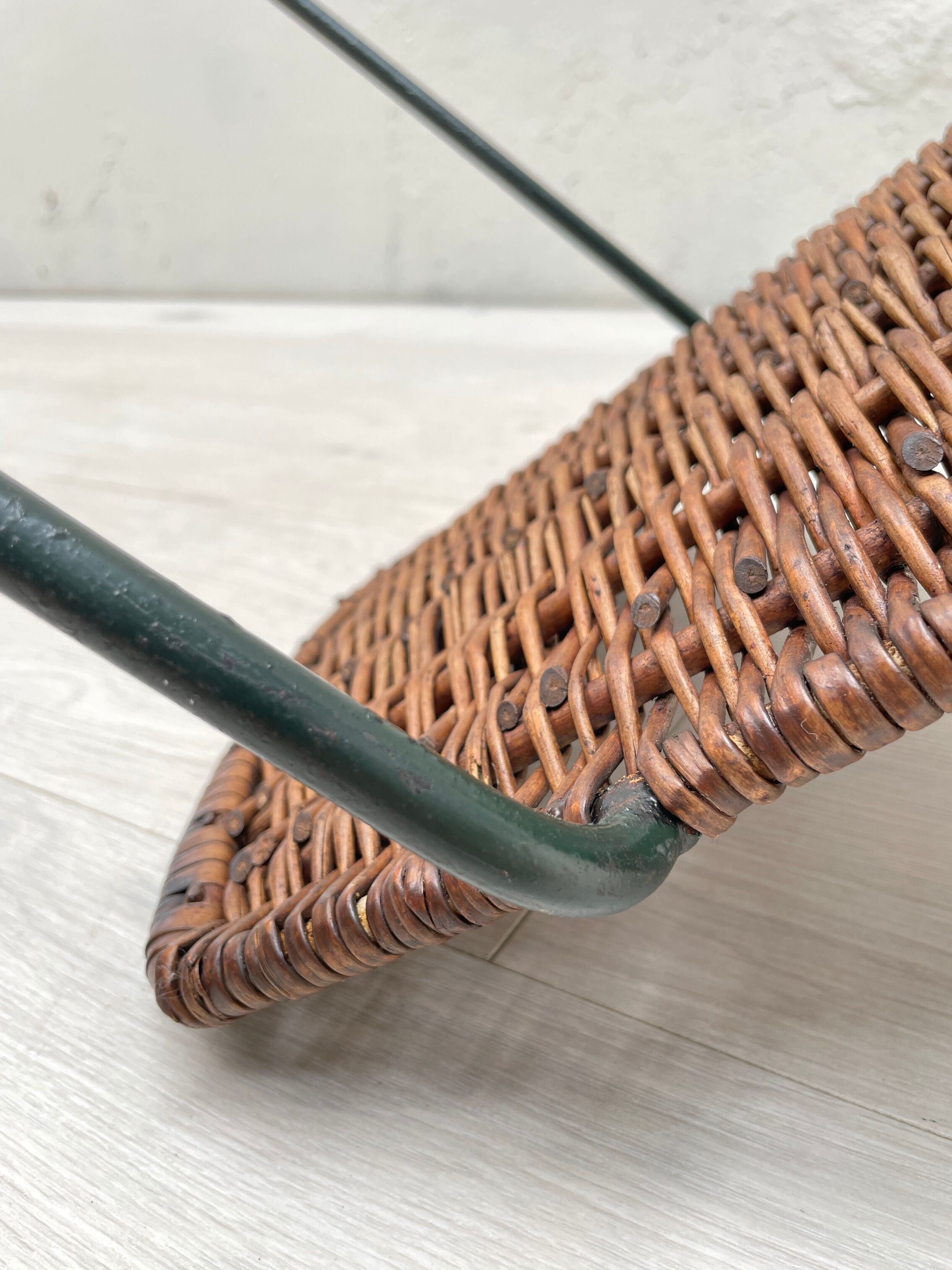 Vintage chair in wicker and metal circa 1950