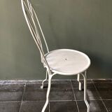 7 chaises en fer forgé de jardin des années 30
