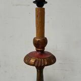 Polychrome carved wooden floor lamp, 20th century.