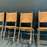 Four straw chairs