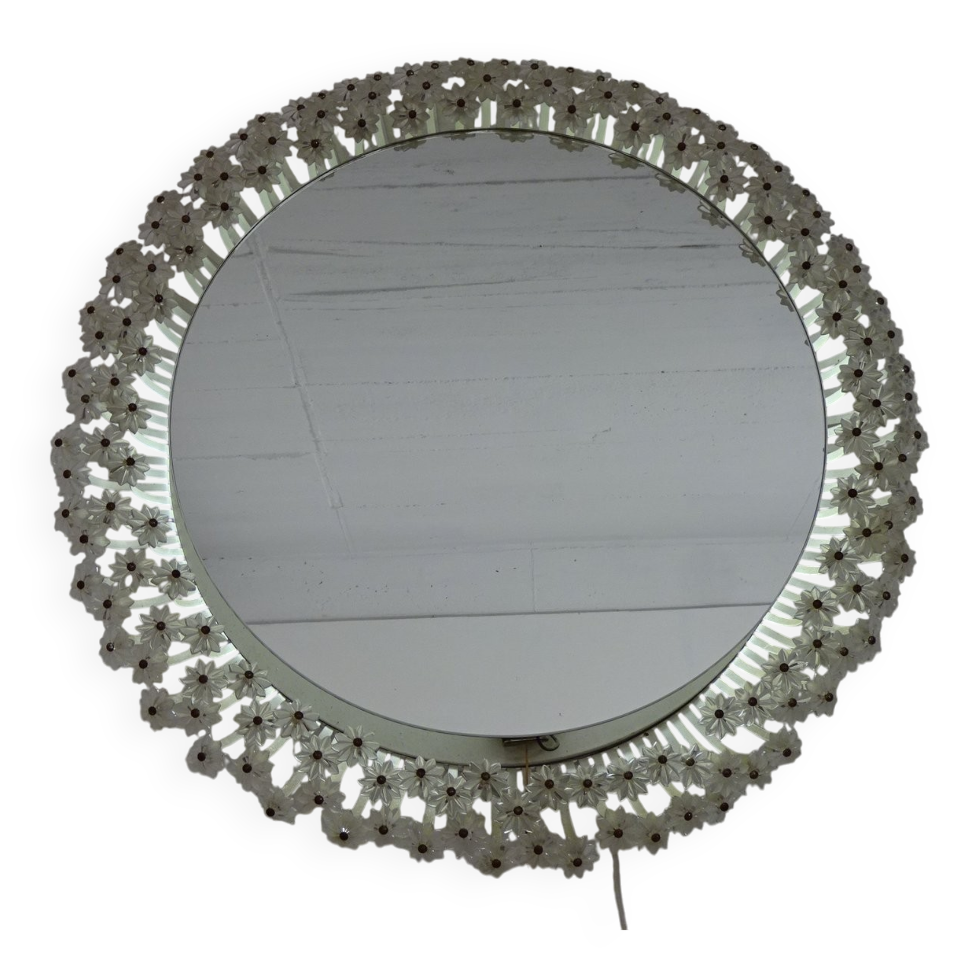 Austrian Illuminated Flower Mirror, 1960s