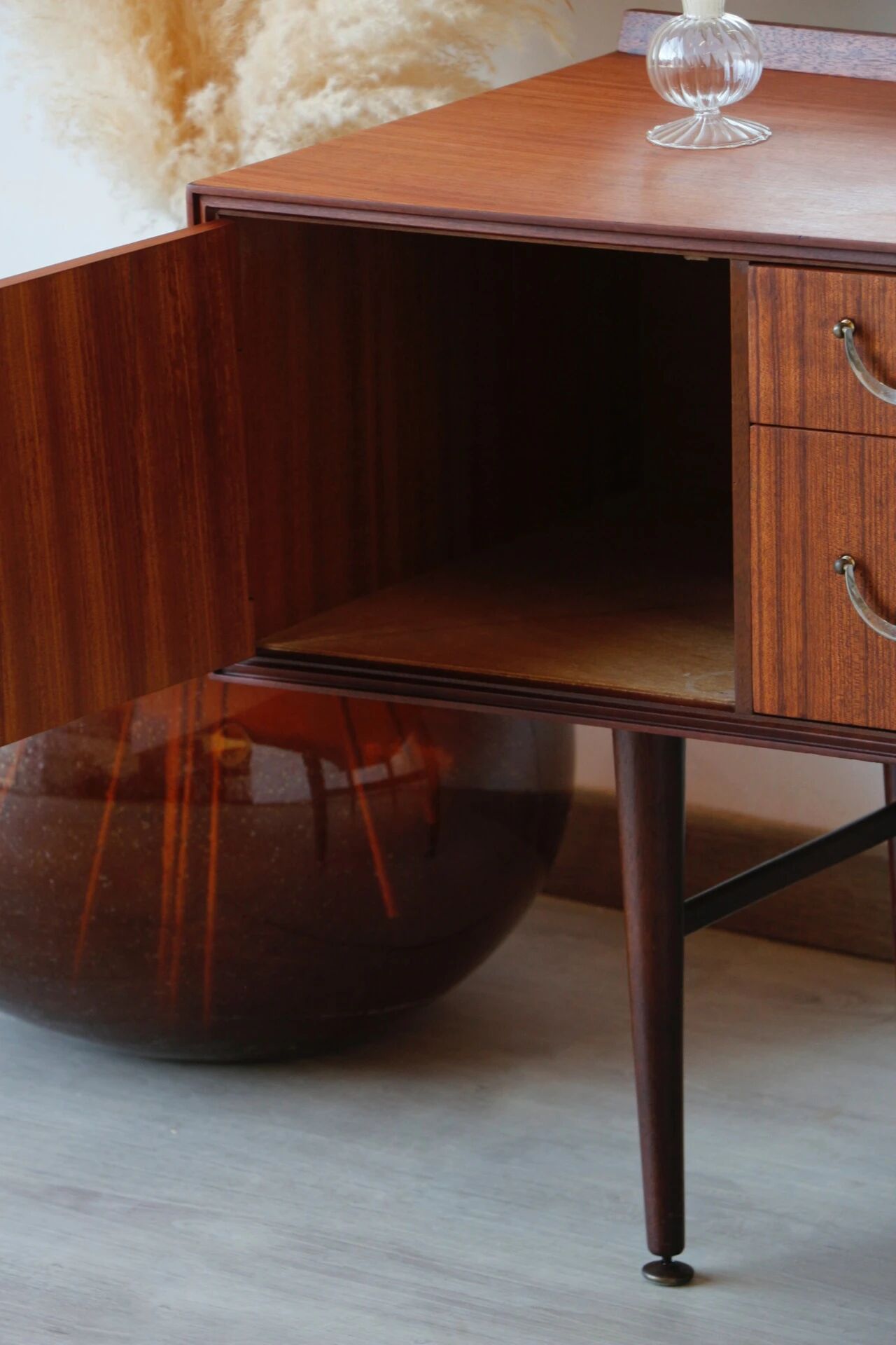 Coiffeuse vintage mid-century en teck (Meredew)